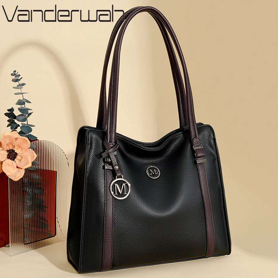 Soft Leather Handbags Women Designer Shoulder Ladies Large Capacity Top-Handle Bags Shopping Tote Bag Sac A Main