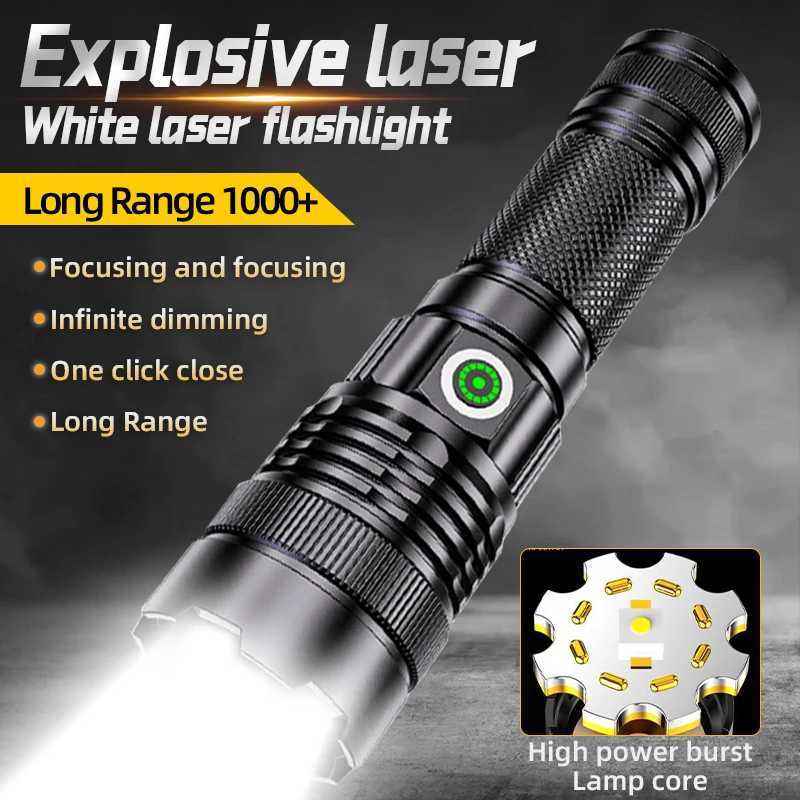 High-power LED Flashlight Stepless Dimming Torch Waterproof Zoom Camping Fishing Lantern Long Lighting Distance XJ250529