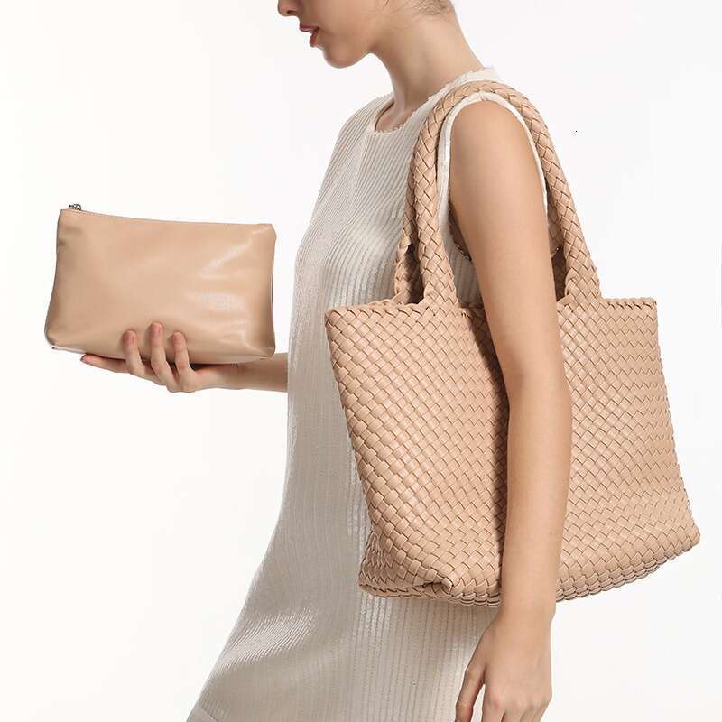 Tote Bag Handmade Tote For Women New Trendy Casual Large Capacity Woven Shoulder Handbag Mother And Child Bag Shoulder Bag Braided Handbag
