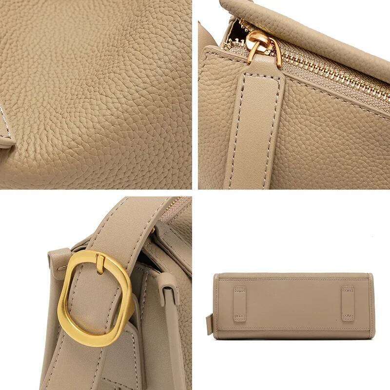 Women's Shoulder Genuine Cowhide Leather Casual Large Capacity Bucket Ladies Elegant Crossbody Bag Designer Supplier