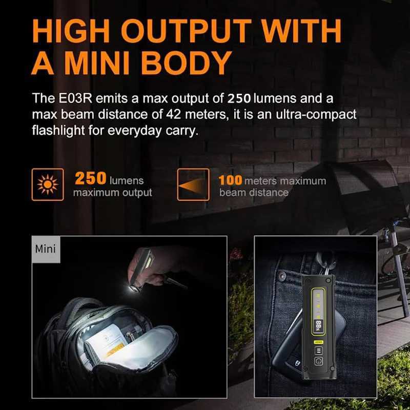 Mini LED Magnetic Warning Camping Flashlight Working Light Multifunctional COB Keychain Light Rechargeable Flashlight OutdoorXJ250529