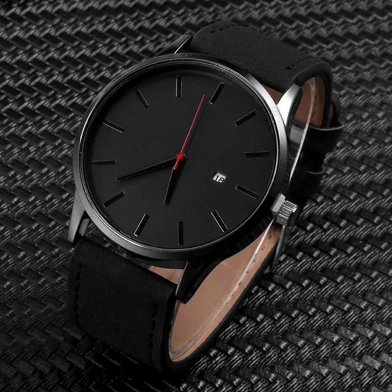 Fashion Large Dial Military Quartz Men Watch Luxury Leather Mens Watch Men Complete Calendar Sport Watches Man Clock W250529