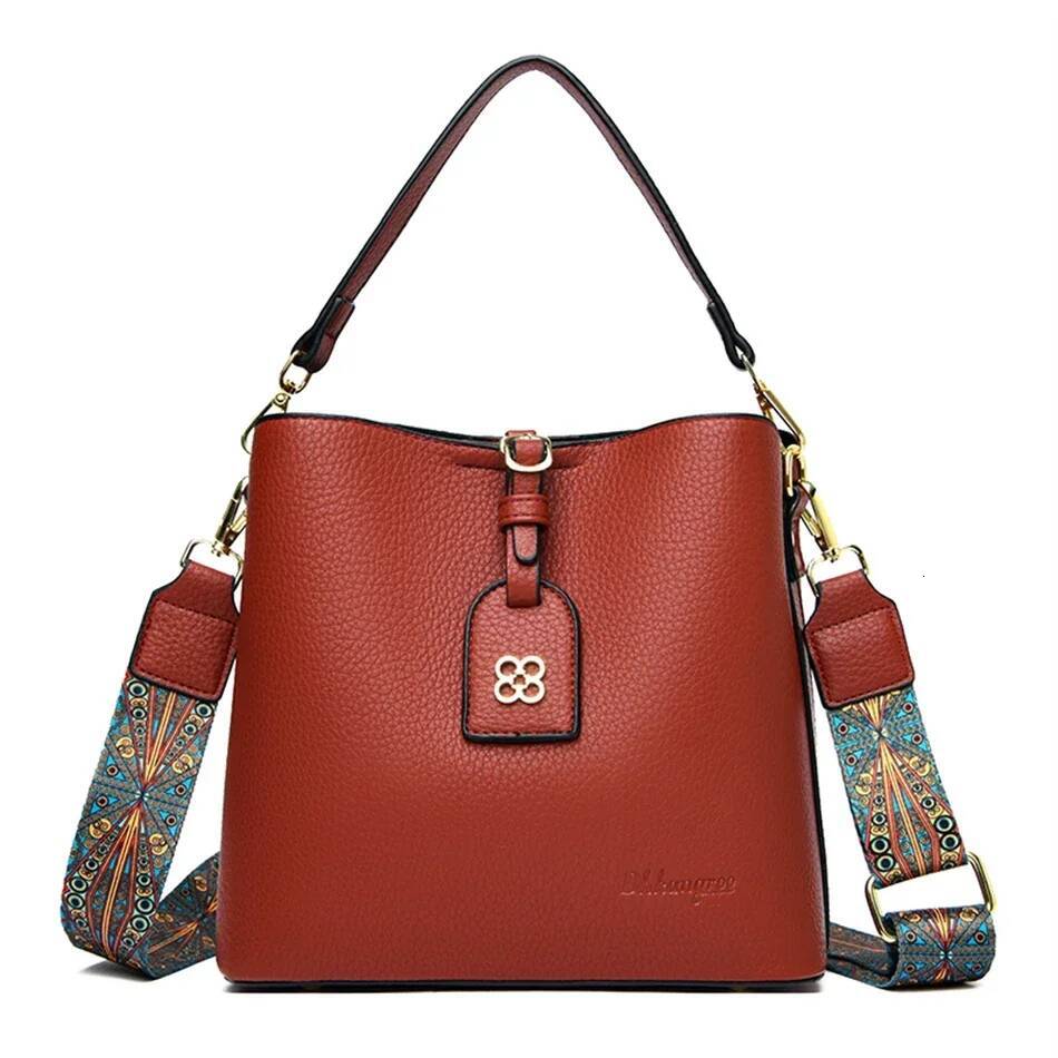 Designer High Quality Leather Women's Handbag Purses 3 Layers Multifunctional Ladies Shoulder Messenger Bags Sac Femme