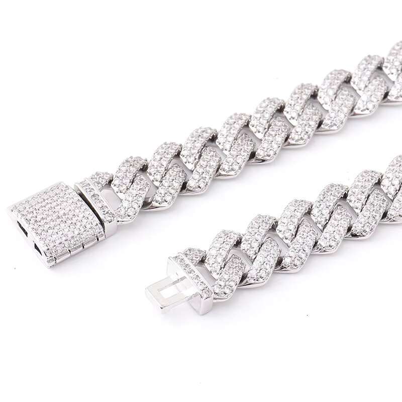 Hiphop wide12MM 925 Sterling Silver Iced Out Moissanite Diamond Cuban Necklace Bussdown D VVS Moissanite Chain Link Chain