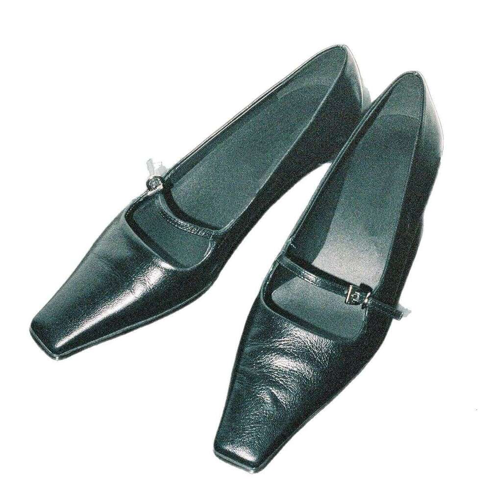 Genuine Niche Stiletto Heel Shallow Mouth One-Strap Square Toe Single for Women 2025 New Spring Small Leather Shoes High Heels