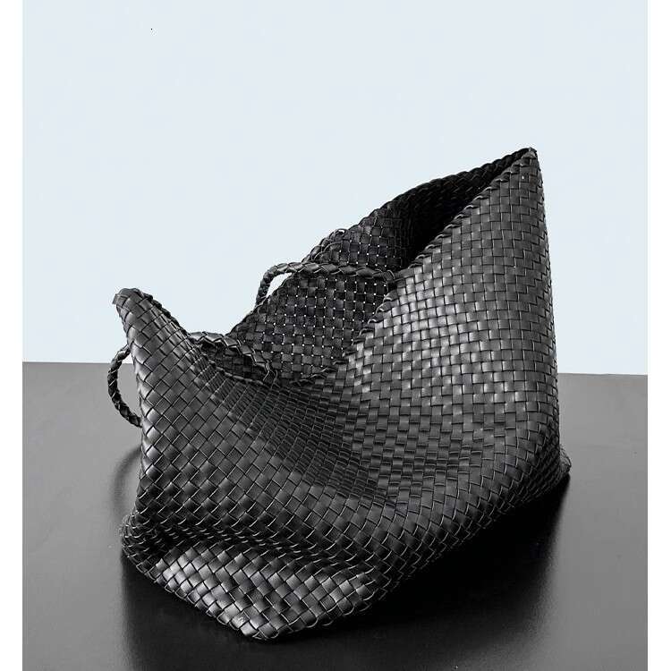Tote Bag Braided Handbag Summer New Women S Handwoven Tote Large Capacity Genuine Leather Shoulder Short Trip Travel Bag Trendy Shoulder Bag
