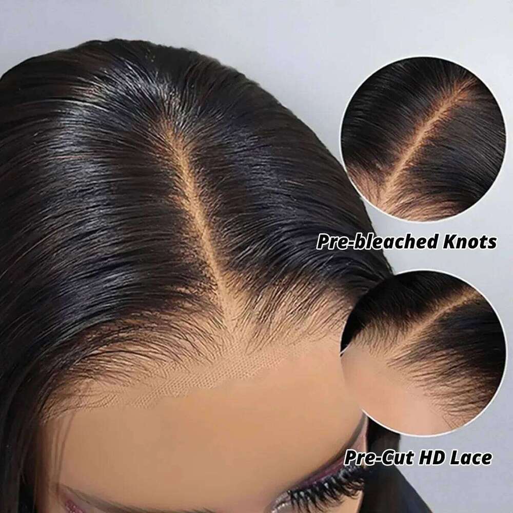 Ready to Wear 4x6 5x5 Cut HD Closure Glueless Human Hair Pre Plucked 36 Inch Brazilian Body Wave Lace Frontal Wigs