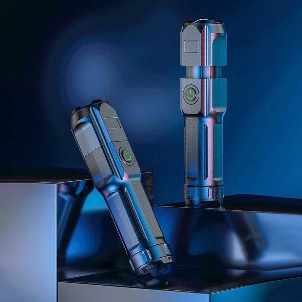 395nm Blacklight Flashlight USB Rechargeable Ultraviolet Blacklight Portable Torch Light for Pet Urine Detection Resin Curing XJ250529