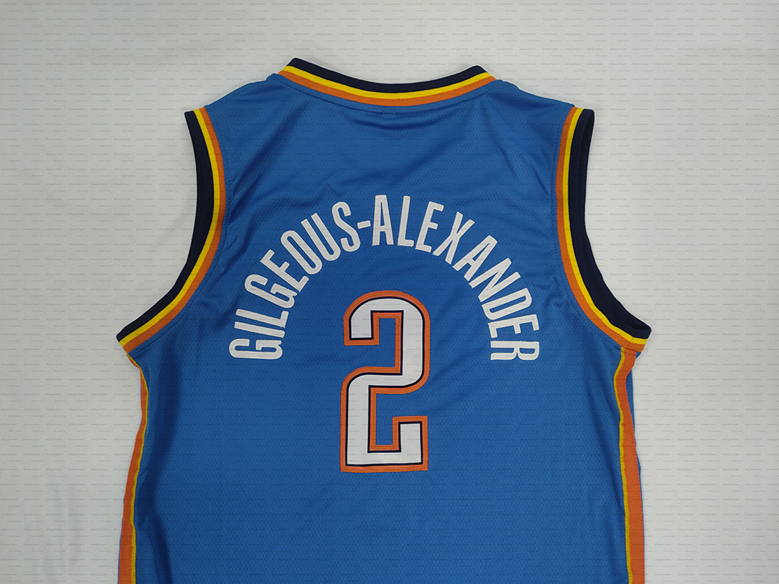 2 Shai Gilgeous-Alexander 2025 Basketball Jersey Sweatshirt - Embroidered In Stock Stitched Jerseys Breathable Slight Stretch Polyester