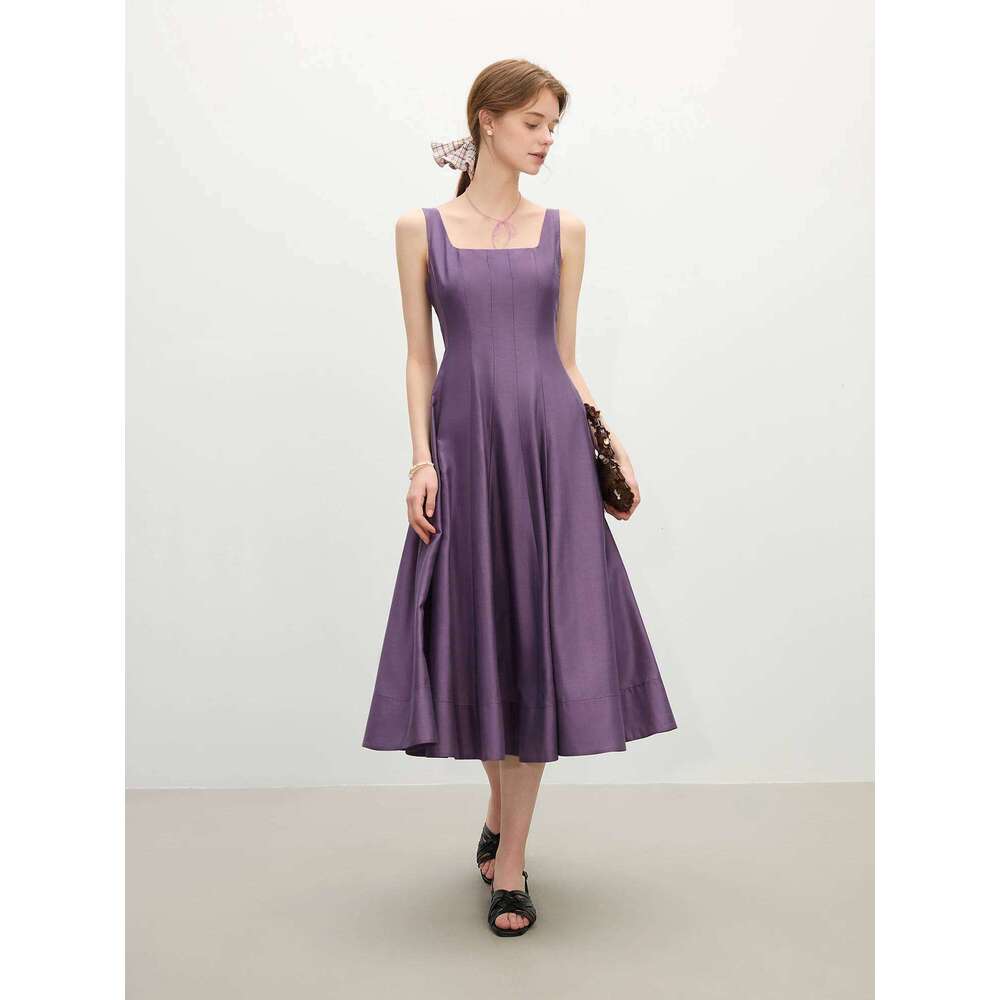 FSLE Three-dimensional Cutting High Waist Sleeveless for Women 2025 Summer New Arrival Slimming Strappy Dress 25FS12099