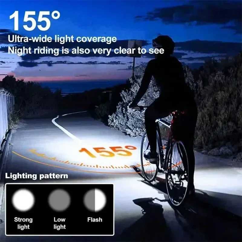 Bicycle Front Light USB Rechargeable with 120dB Horn Highlight MTB Road Bike Headlight Night Riding Warning Lamp Cycling Light XJ250529