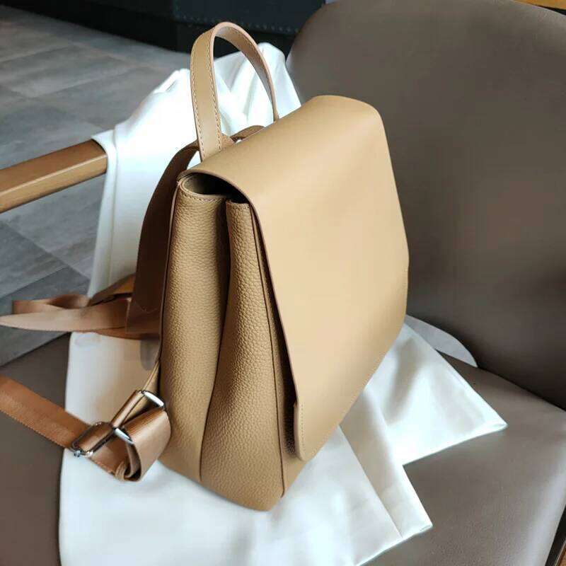 Fashion Female Genuine Backpack Lady's Large Capacity Shoulders Bag Women Commute Knapsack Soft Leather Casual Backpacks