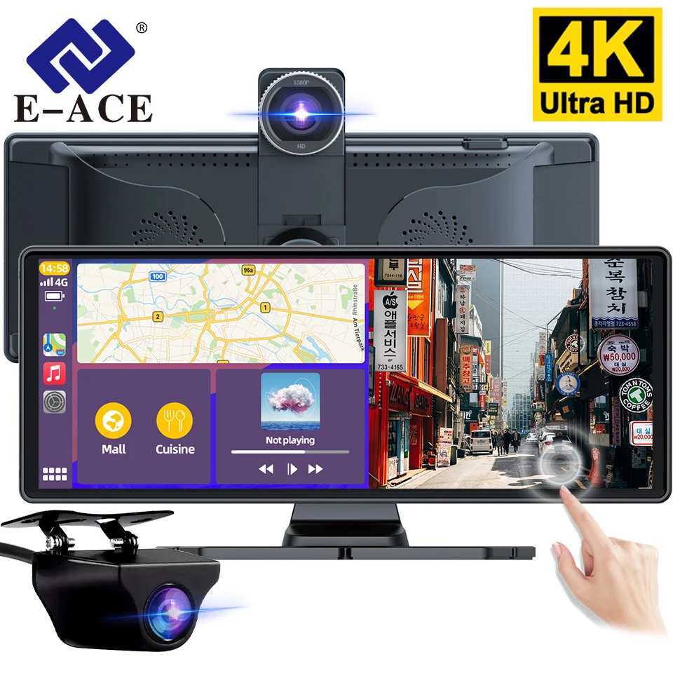 Car dvr Inch 4K 1080P GPS WIFI Dashcam Auto Carplay Car dvr Android Bluetooth FM Aux Connectivity UHD Night Vision Black Box R250529