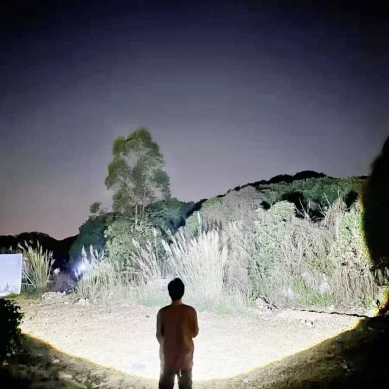 High Power.1000000LM Flashlight Rechargeable Strong Light Super Bright Lamp 1000mAh Military Tactical Lantern Camp Outdoor TorchXJ250529