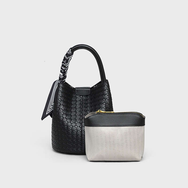 Tote Bag Bucket Women S New Genuine Leather Crossbody Small High End Woven Handbag Tote Bag Shoulder Bag Braided Handbag