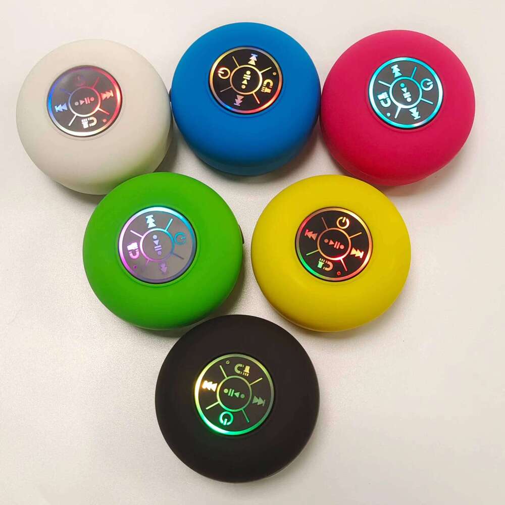 DHgadgets Best Selling BTS07 Led Wireless Bluetooth Portable Waterproof Suction Cup Mini Shower Speaker