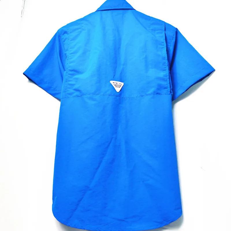 2024 Fishing Summer Short Sleeved Mens Workwear Shirt outdoor Men Multi Pocket Sunscreen Waterproof Loose Fitting Shirt Top 250517