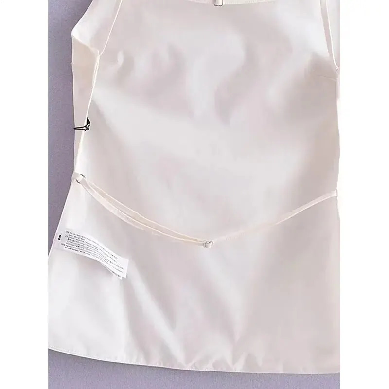Women Fashion Solid Lace Up Backless Camisole Vintage Thin Straps Square Collar Female Chic Lady Tops 250527