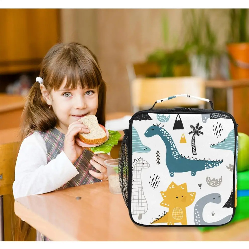 ALAZA Cartoon Cute Lunch Bag For Women Girls Kids Children Thermal Insulated Box Tote Food Picnic Milk Bottle Pouch 250528