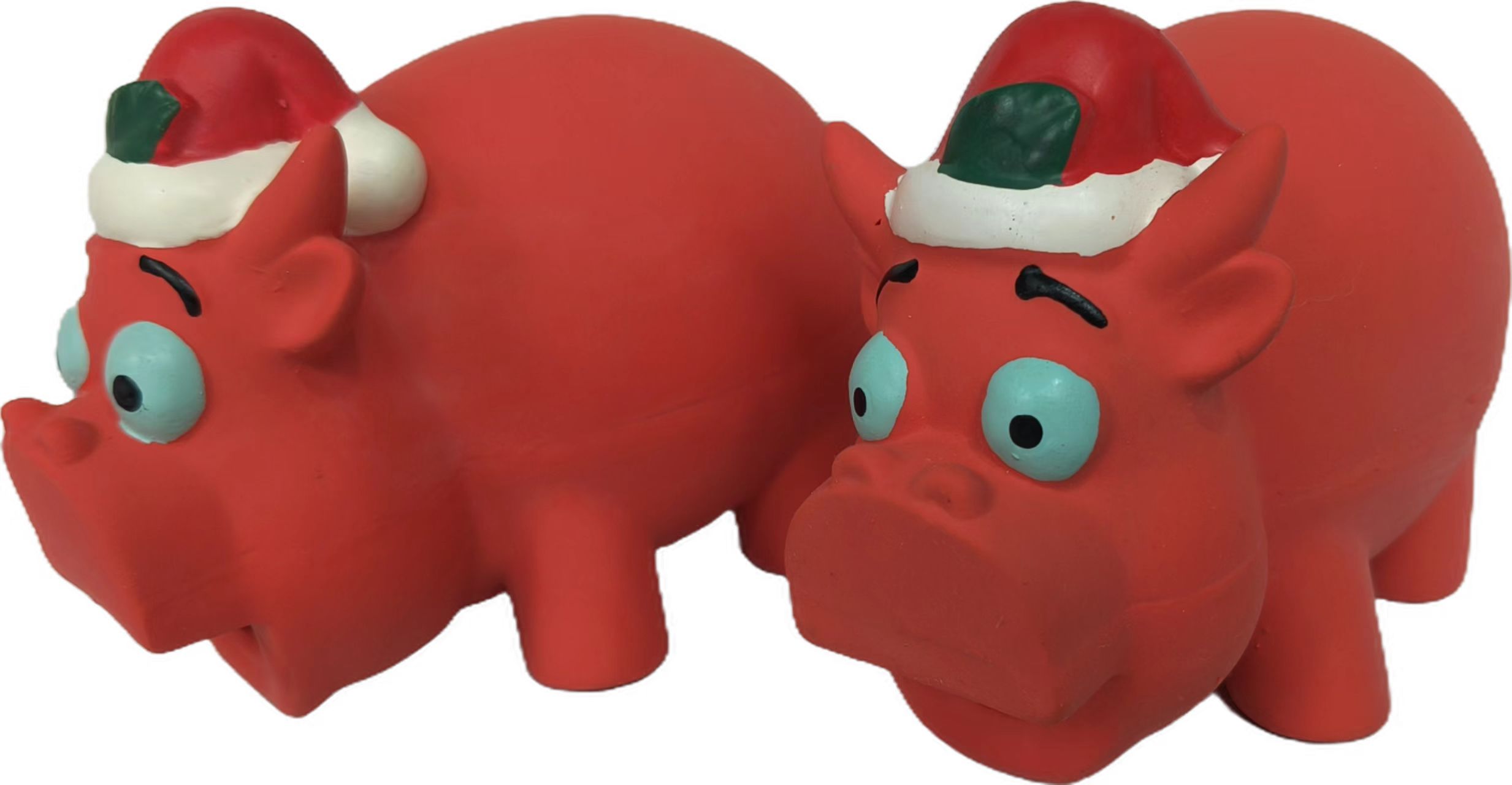 Squeaky Christmas-Themed Pig Pure Natural Latex Dog Toys Set of Three