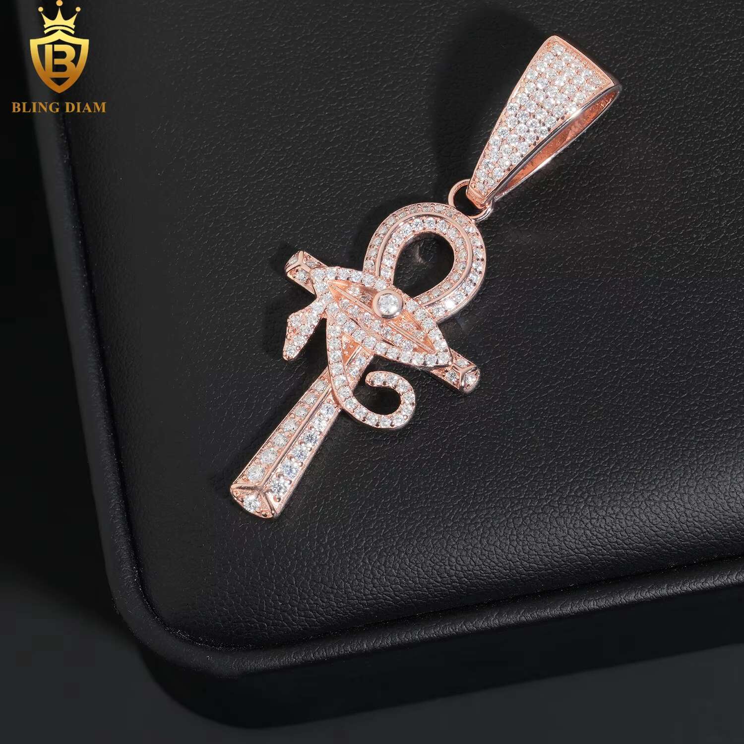 Fashion Jewelry 925 Sterling Silver Iced Out Moissanite Charms Cross Gold Plated Pendants Pass Diamond Tester Men Women