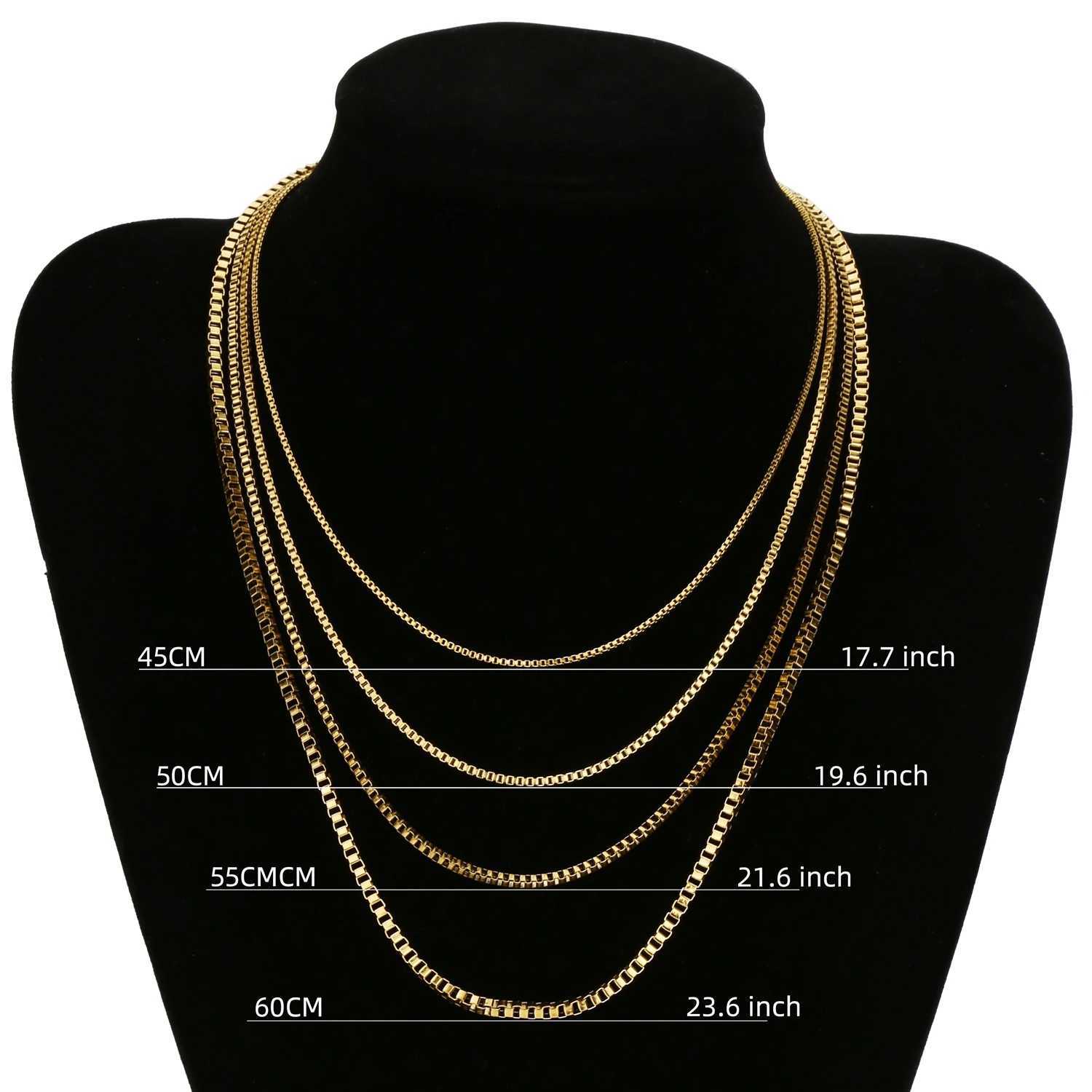 New Arrival HIYEE 1.5 To 3 MM Thick Stainless Steel Box Chain Necklaces For Men And Women Jewelry Link Chokers With 18 To 24 Inches V250618
