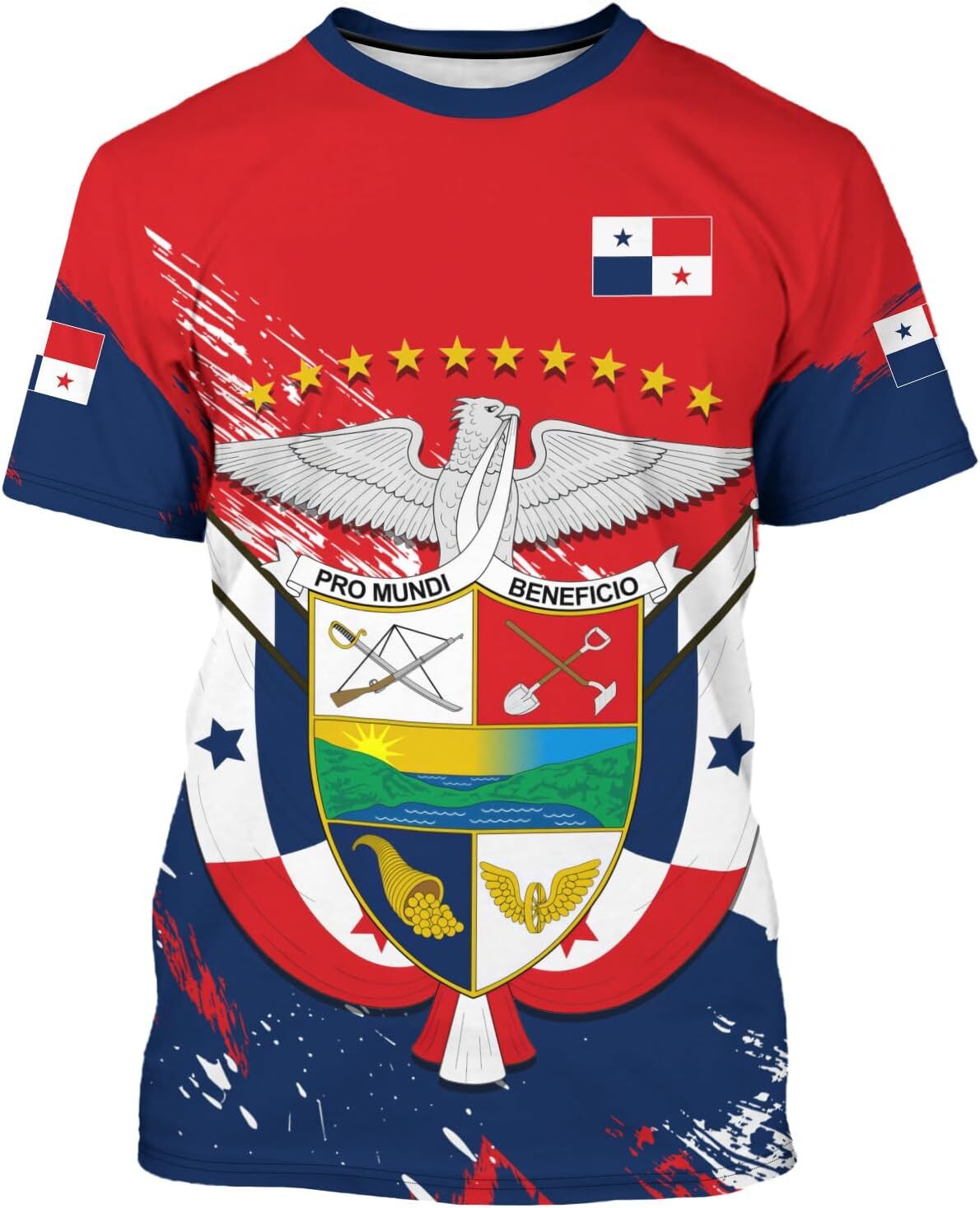 Mens T shirt Panama Flag T-shirt Country Flag Badge Tee Print Crewneck Short Sleeve Fashion Casual Top Unisex Graphic Tee Casual Tops Clothes