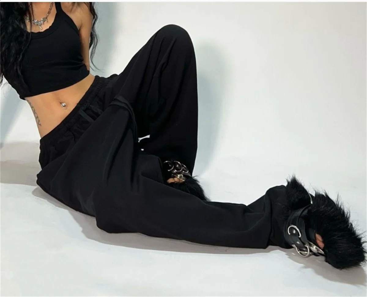 Casual Solid Sweatpants For Women High Waist Lace Up Loose Joggers Pant Classic Baggy Streetwear Female Sport Dance Trouser Y2K 250529Z