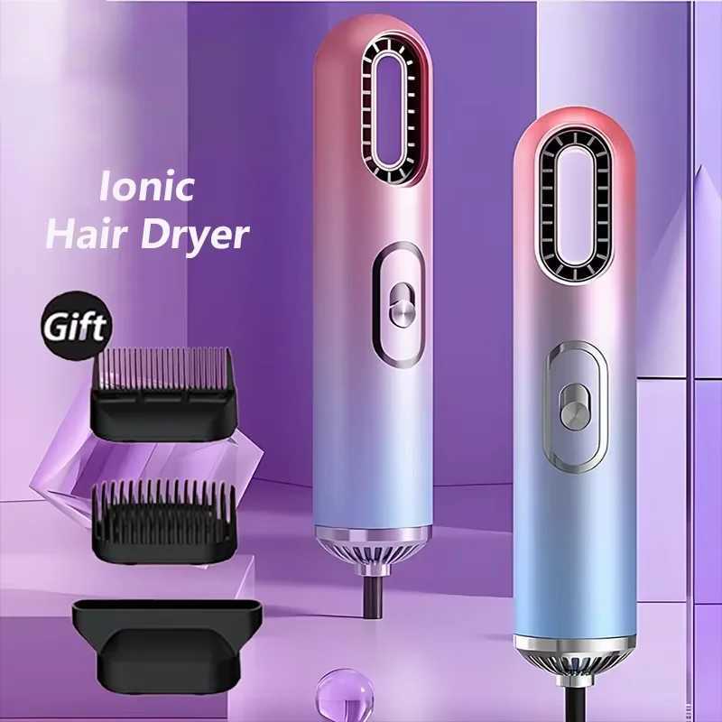 Hair Dryer Hair Styling 3-in-1 Mini Portable Hair Dryer Curling Comb Brush Curling Iron Straightener Manual Hair DryerXJ250528