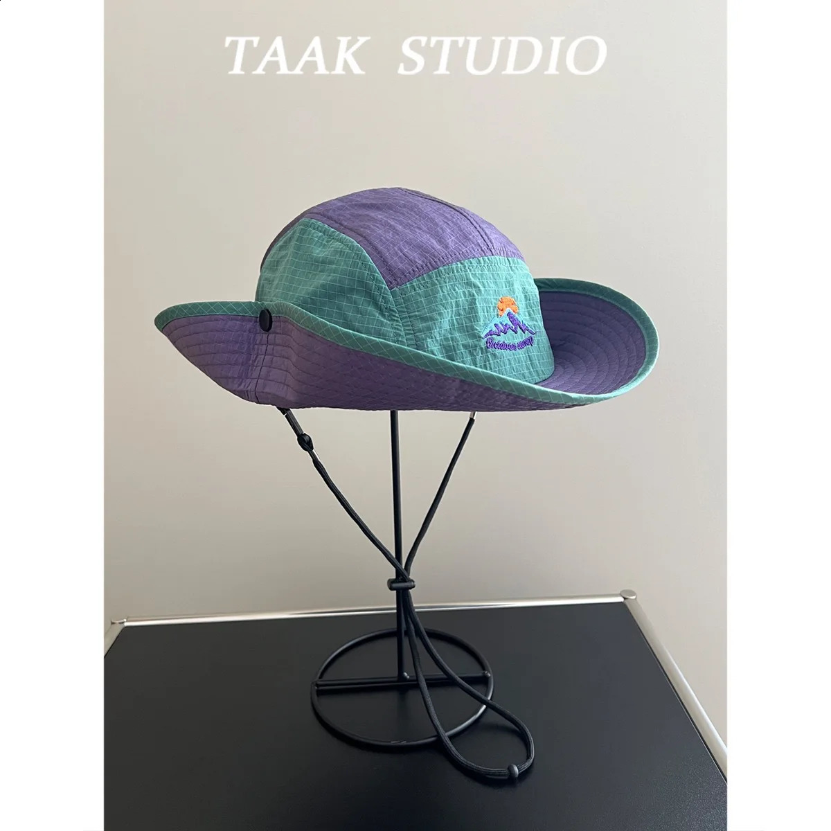 Japanese color blocked lightweight breathable quick drying fabric outdoor hiking fisherman hat womens spring and summer hiking 250523