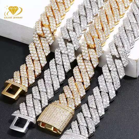 Wholesale 6mm 8mm 10mm 12mm 14mm Hip Hop Vvs Diamond Necklace Bracelet Pass Diamond Tester 925 Silver Cuban Moissanite Chain
