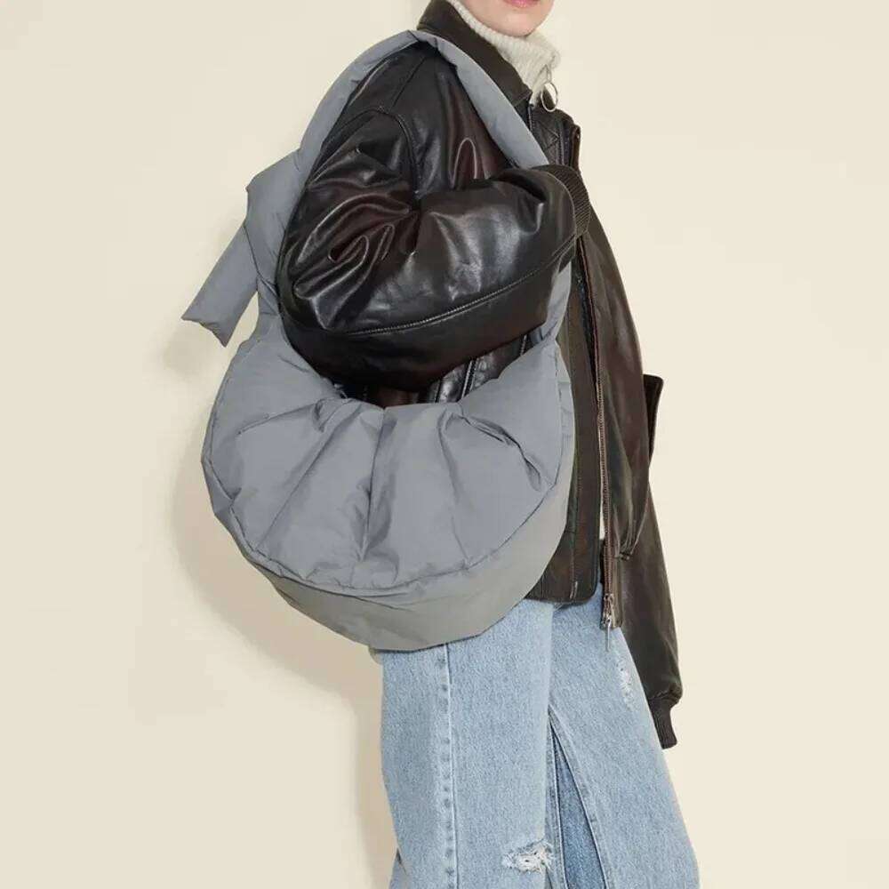 Women's Bags Designer Nylon Padded Cloud Dumpling Bag Ruched Quilted Shoulder Crossbody Half Moon Hobos Tote Bags For Women Designer Handbags New