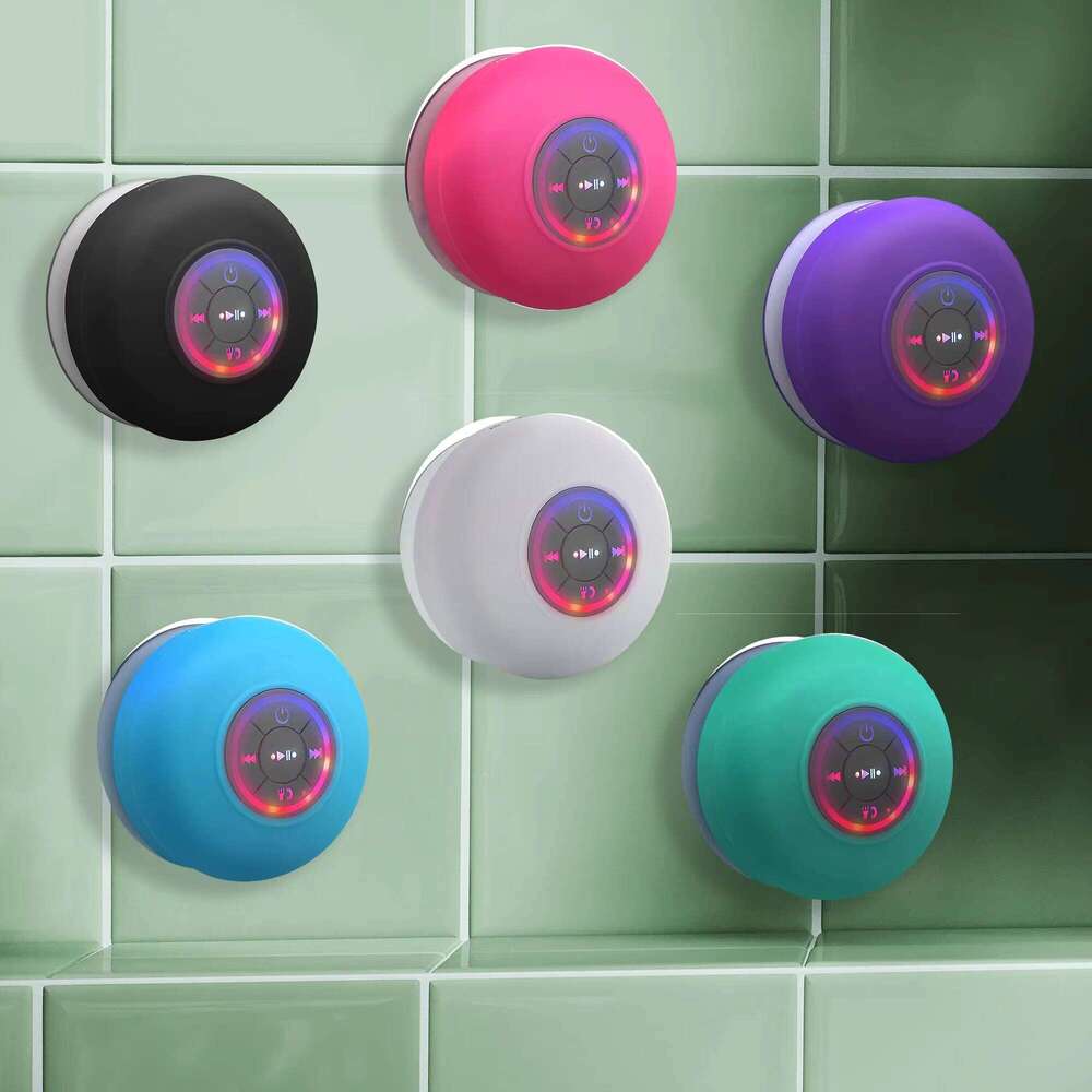 DHgadgets Best Selling BTS07 Led Wireless Bluetooth Portable Waterproof Suction Cup Mini Shower Speaker