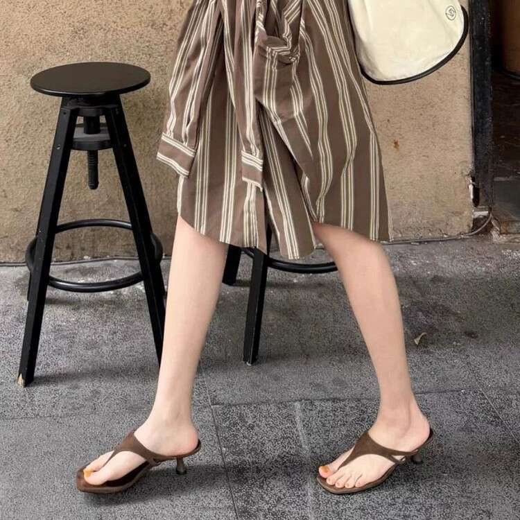 Sheepskin Version ~ French Style Elegant Thin Heel Toe Clip Sandals for Women Outdoor 2025 New Summer Versatile High Heels