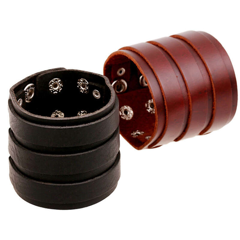 Genuine Leather Punk Unisex Style Cowhide Bracelet