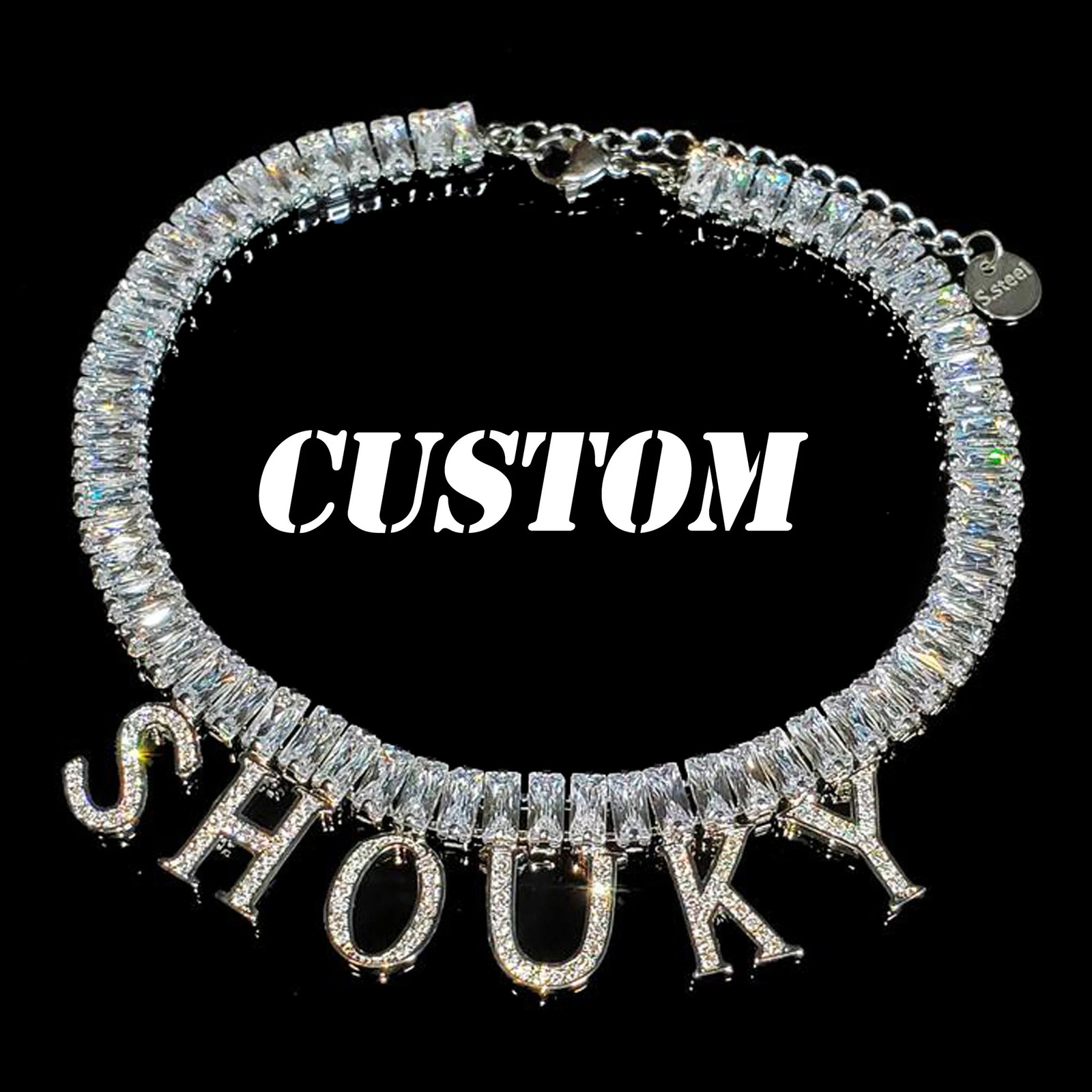 Icy Custom Letters Charm Anklet Personalised Bling Initial Name Anklet Personalize Nameplate Jewelry For Her Drop 250526