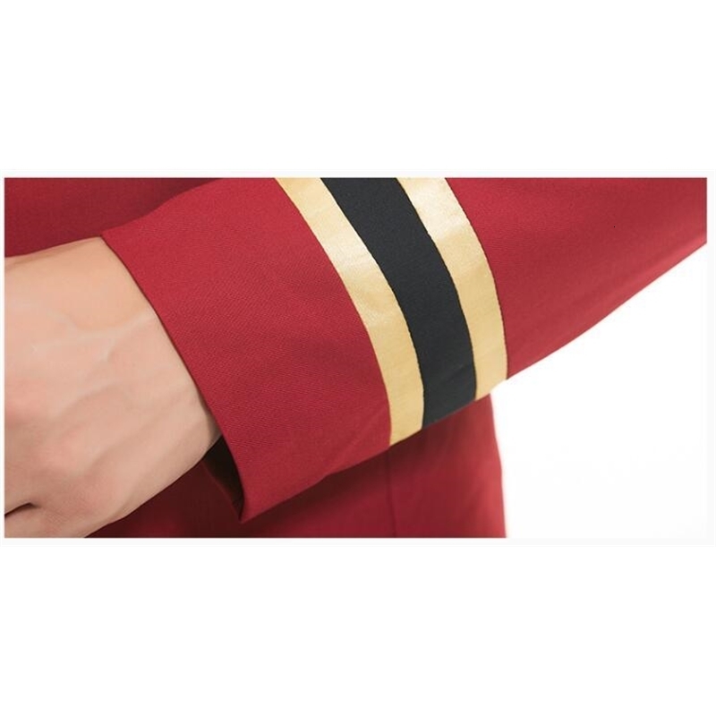 els Receptionist Uniforms Doorman Suit Etiquette Welcome Men Spring Include Jacket Pants Hat Work Red 250517