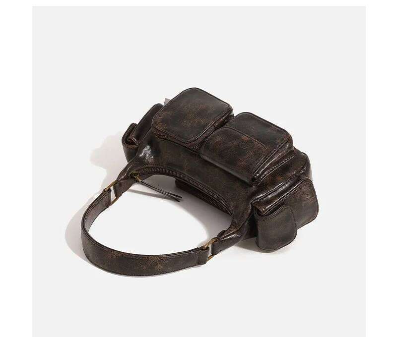Small Double Pockets Shoulder Bags For Women 2024 New Fashion Trend Designer Underarm Bag Female Handbags And Purses Retro