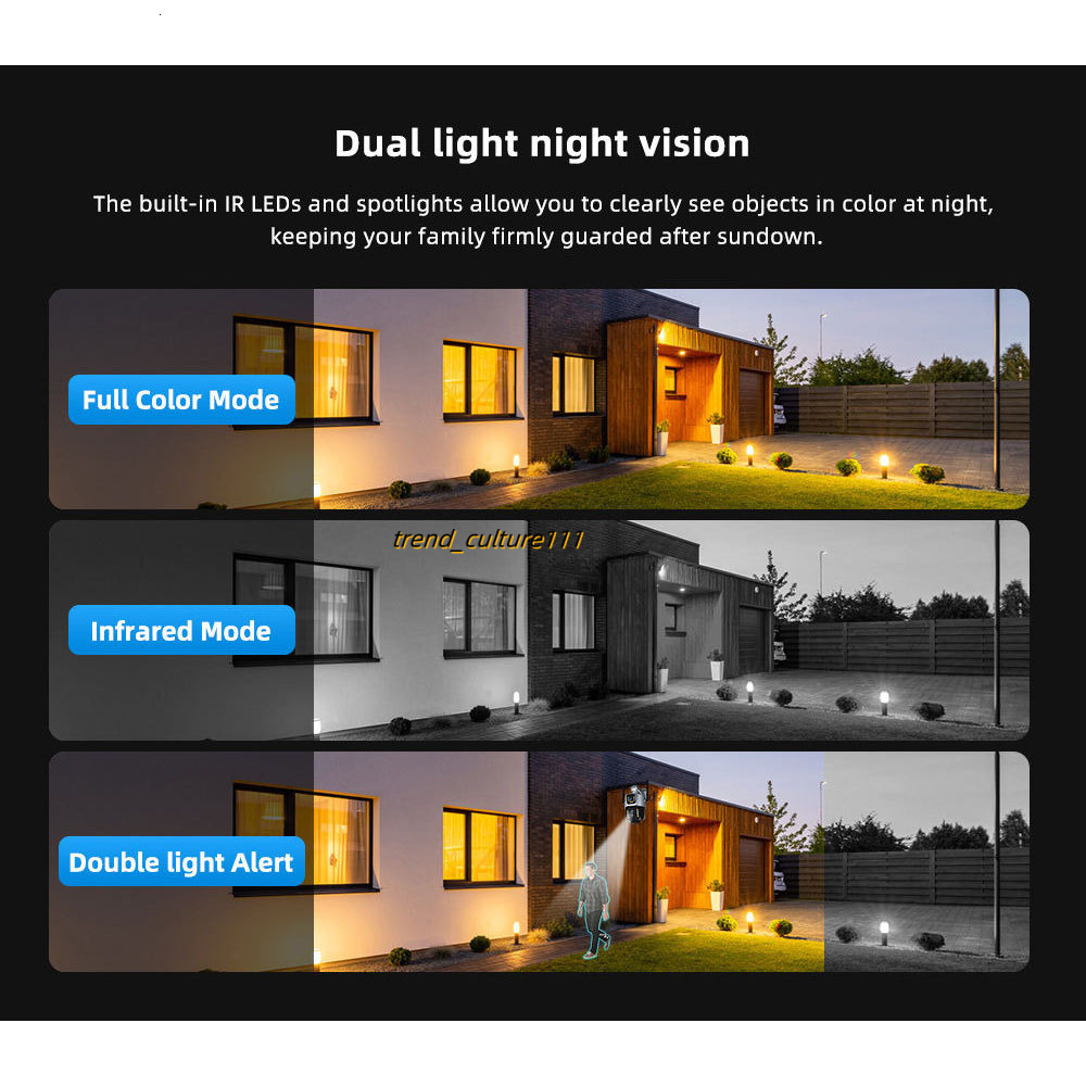 V380 PRO Dual Lens CCTV For Home WiFi IP Camera Wireless with Indoor and Outdoor Full Color Night Vision / Alarm Warning HD 1080P