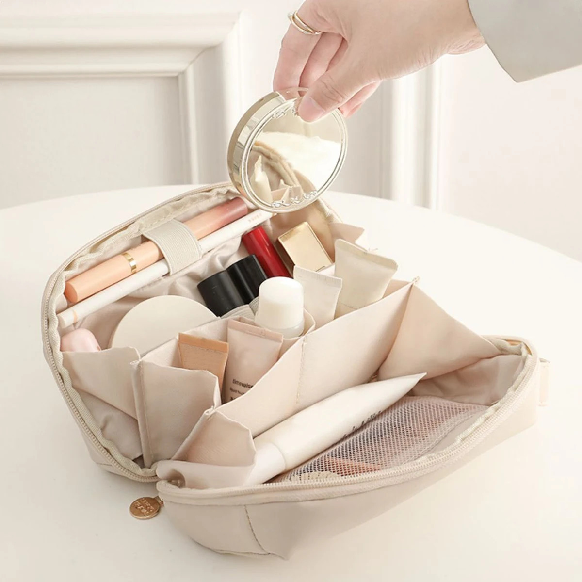 Small Square Brick Cosmetic Bag Convenient Onthego LargeCapacity Toiletry Bag 250528