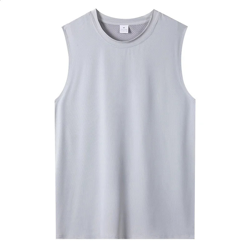 Mens Vest Black Breathable QuickDrying Polyester Fiber Sports Sleeveless Suitable for Gym Running and Training Casual 250517