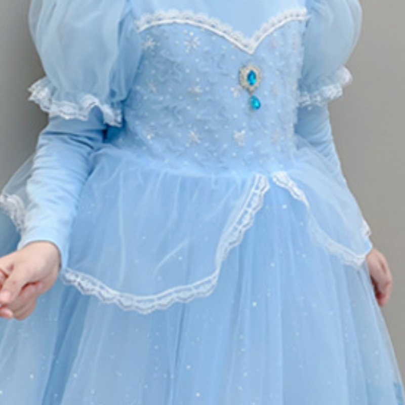 DISNEY kids designer clothes infant designer clothes Elsa princess dress little girl printed tulle skirt children's birthday outfit girls dress.