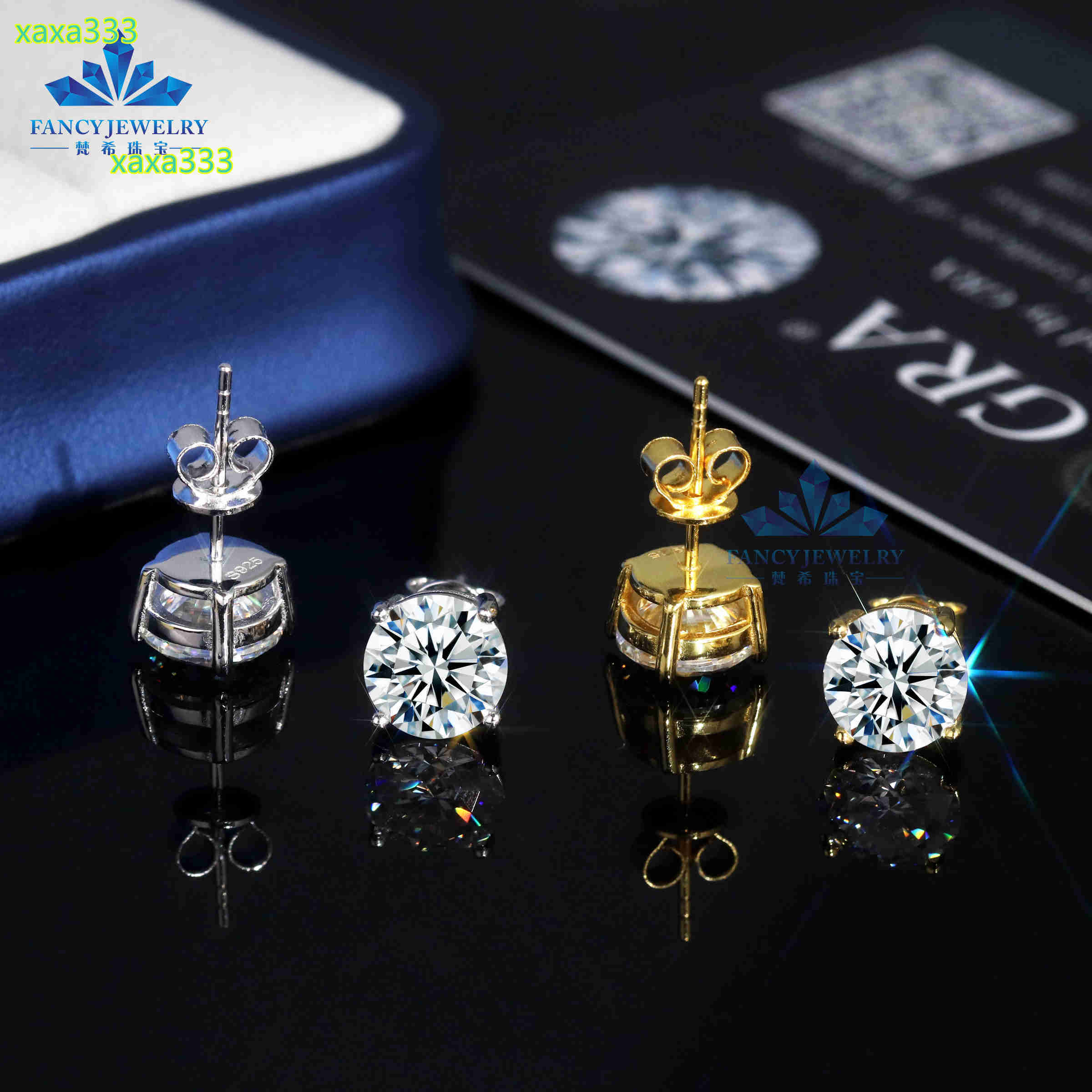 2025 Custom Fine Jewelry Hot Selling Sterling Silver Moissanite Earrings VVS Diamond Tester for Women