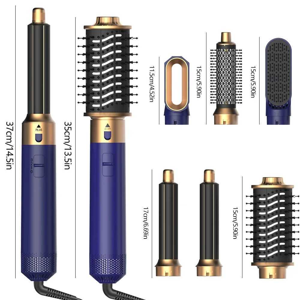 6 in 1 Blow Dryer Brush Versatile Hair Styler Rotating Curling Wand Straightener Ionic Hot Air Comb for WomenXJ250528