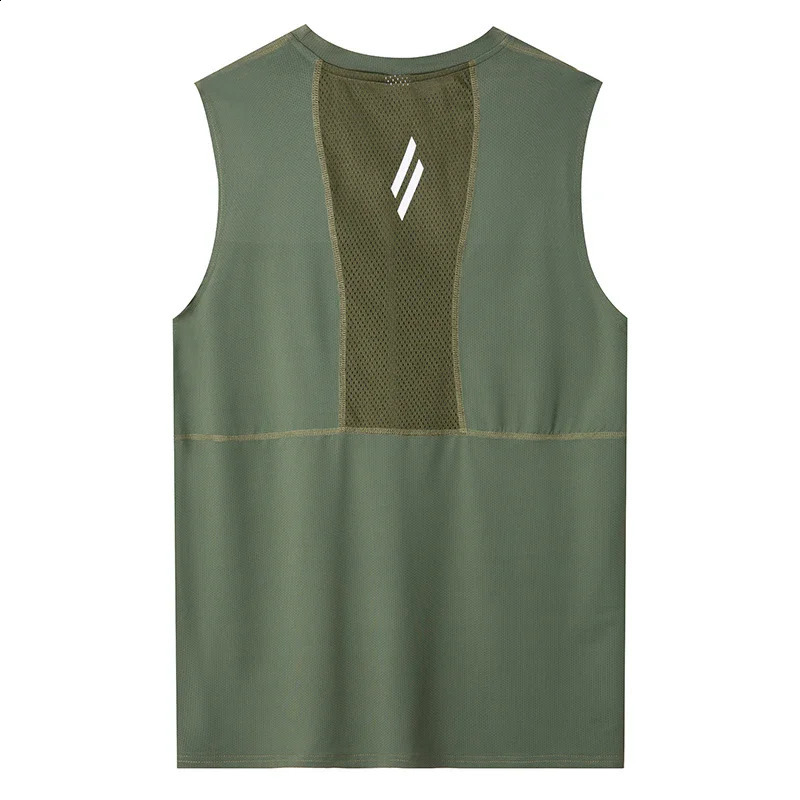 Mens Vest Black Breathable QuickDrying Polyester Fiber Sports Sleeveless Suitable for Gym Running and Training Casual 250517
