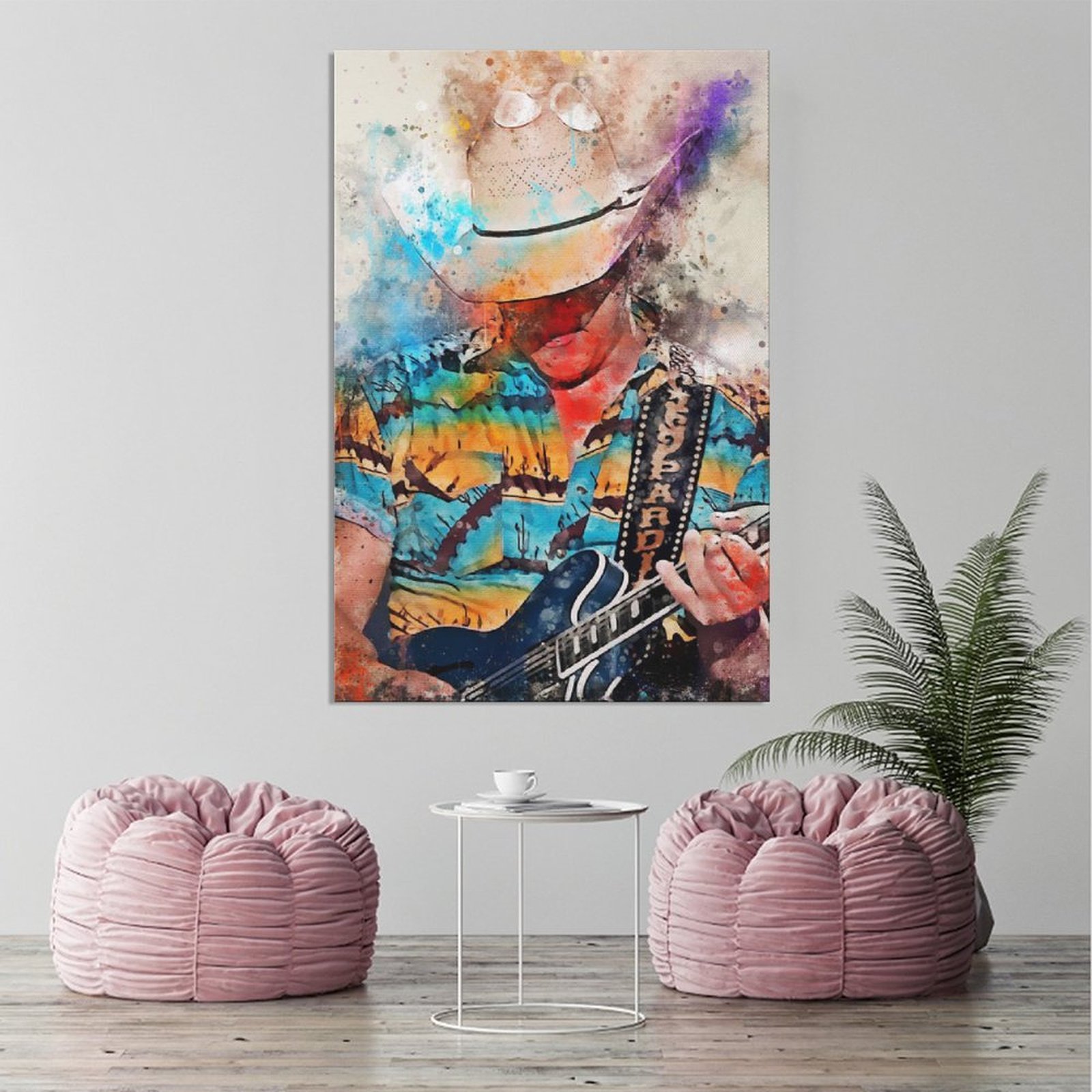 Wall Art Painting Jon Pardi Guitar Rock Singer Canvas Prints Wall Painting Wall Art Decor Print Picture Paintings for Living Room Home Decor Luxury Un