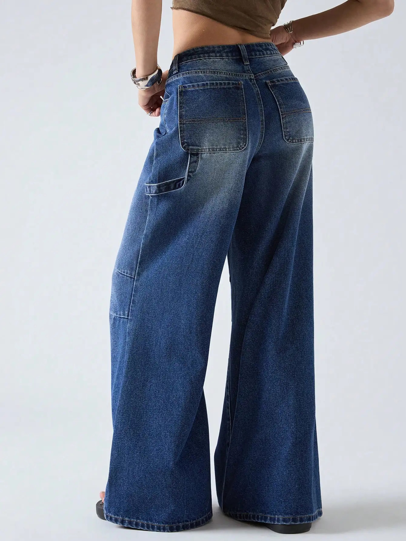 American retro wide leg jeans for women spring style versatile and easy to wear 250530