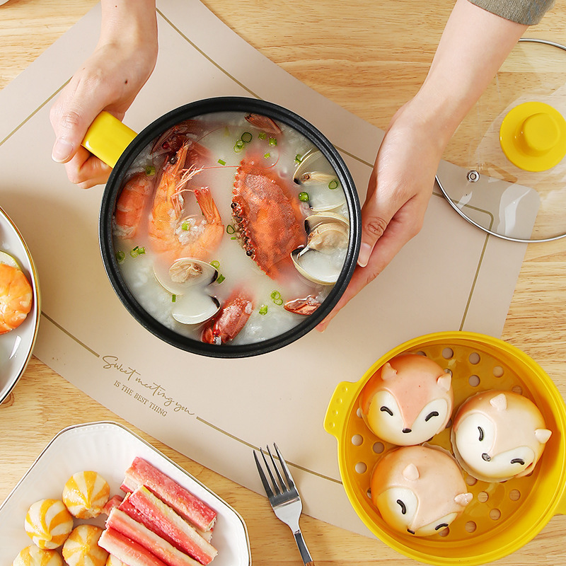 Little Yellow Duck Electric Cooker Non-stick Mini Electric Pot Student Dormitory Low Power Steaming Cooker Electric Pot 240528