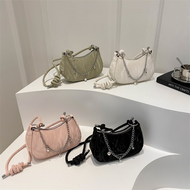 Exquisite and fashionable fashion women s solid color summer new casual simple one shoulder one piece fashion armpit bag designer shoulder bag