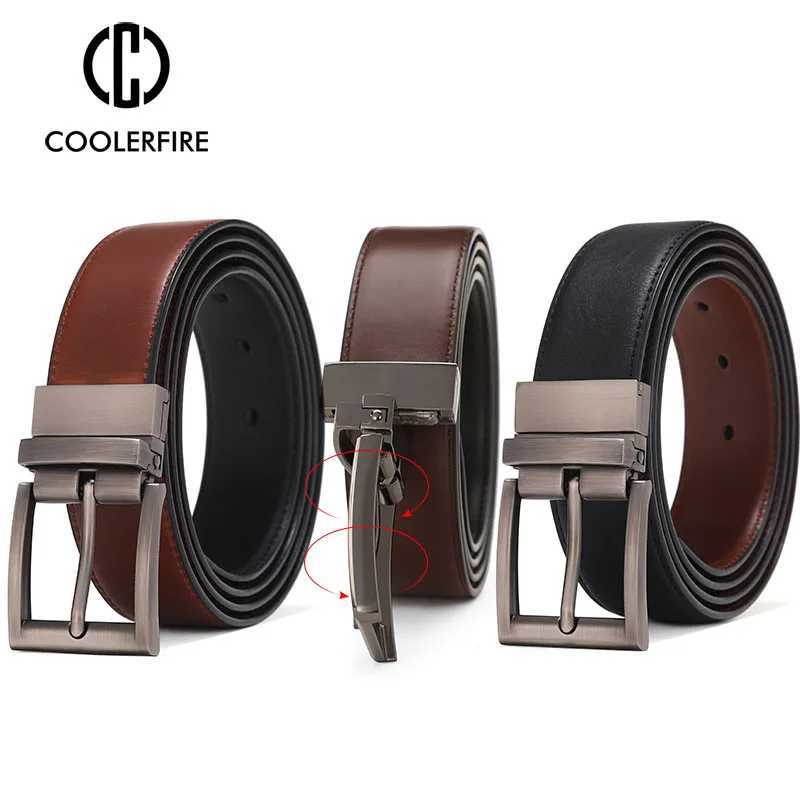 Men Reversible Casual High Quality Belt Man Genuine Leather Belt Male Strap Luxury Trouser Jeans Dress Belt For Men Z250530
